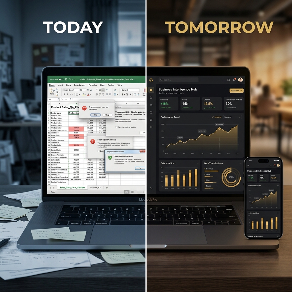 Excel vs Web App — Before and After