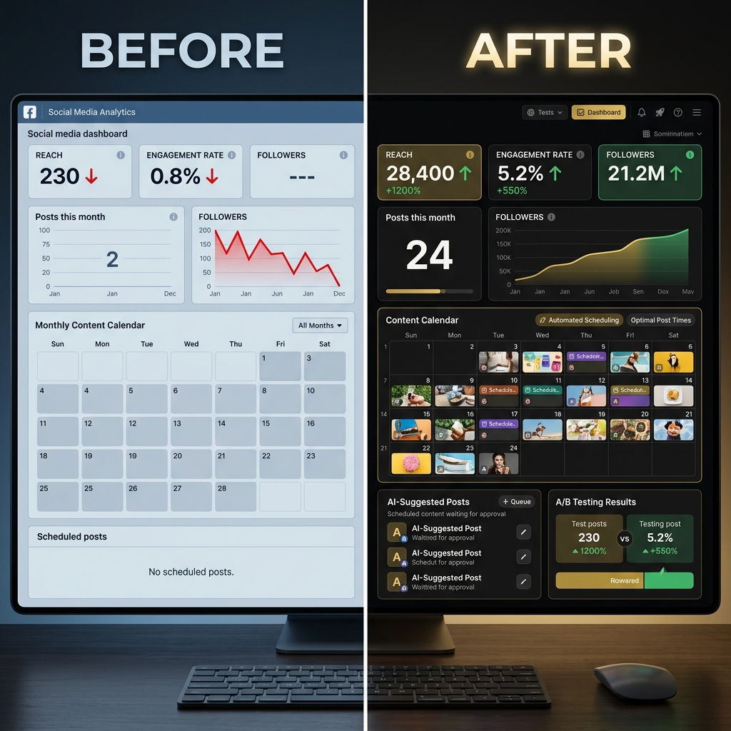 Przed i po: Dashboard analityczny social media