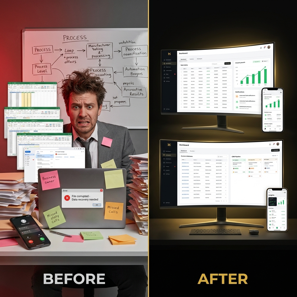 Przed i po: chaos Excela vs profesjonalny system
