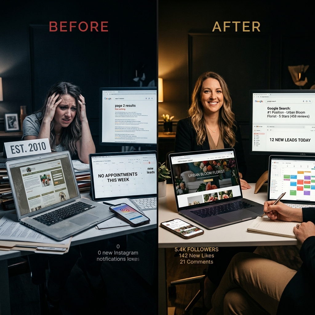 Przed i po: Cyfrowa obecność małej firmy