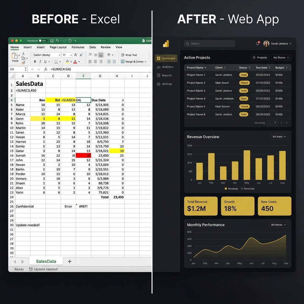 Porównanie: Dziś w Excelu vs Jutro w Twojej Aplikacji