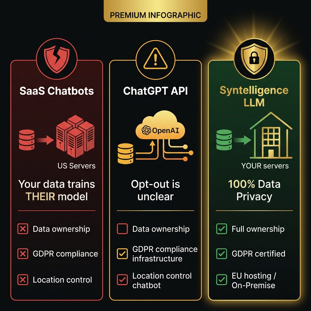 Porównanie prywatności: SaaS vs ChatGPT API vs Syntelligence LLM