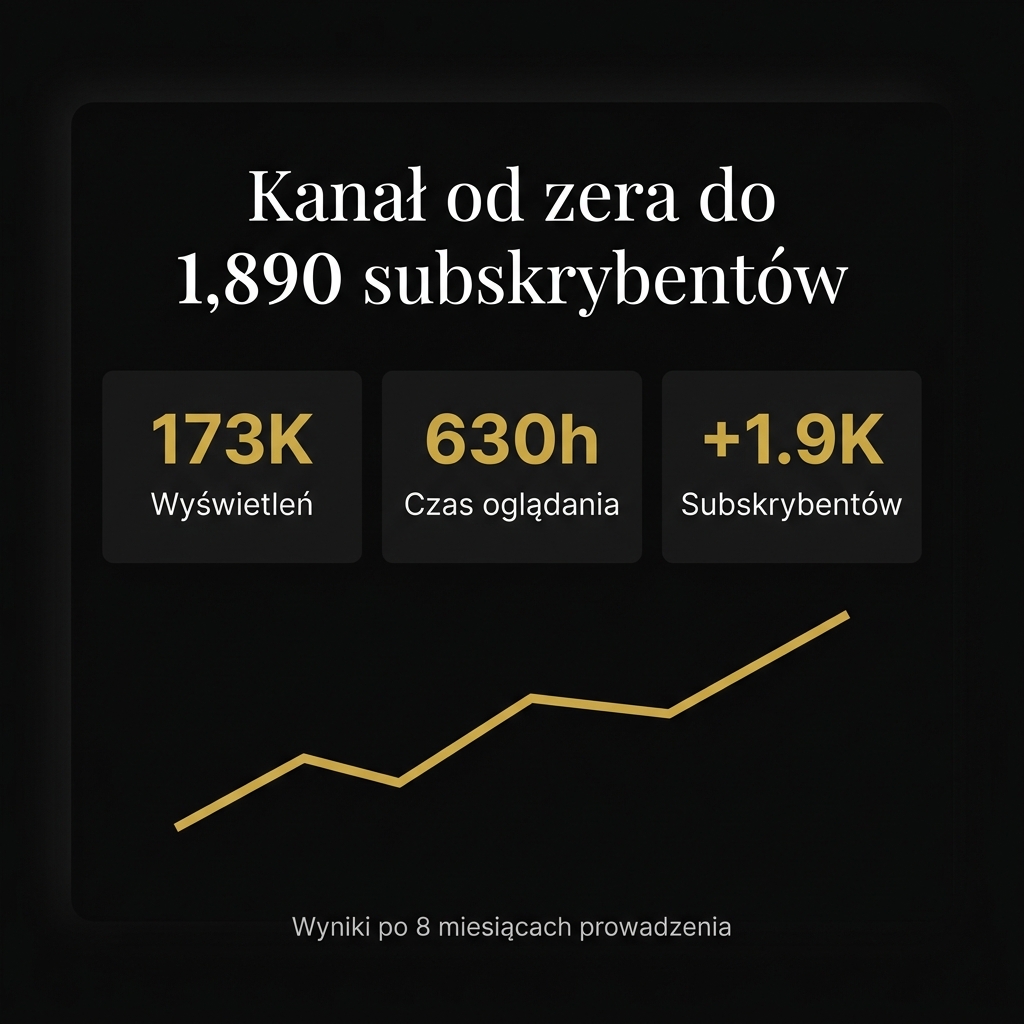 Wzrost kanału od zera do 1890 subskrybentów