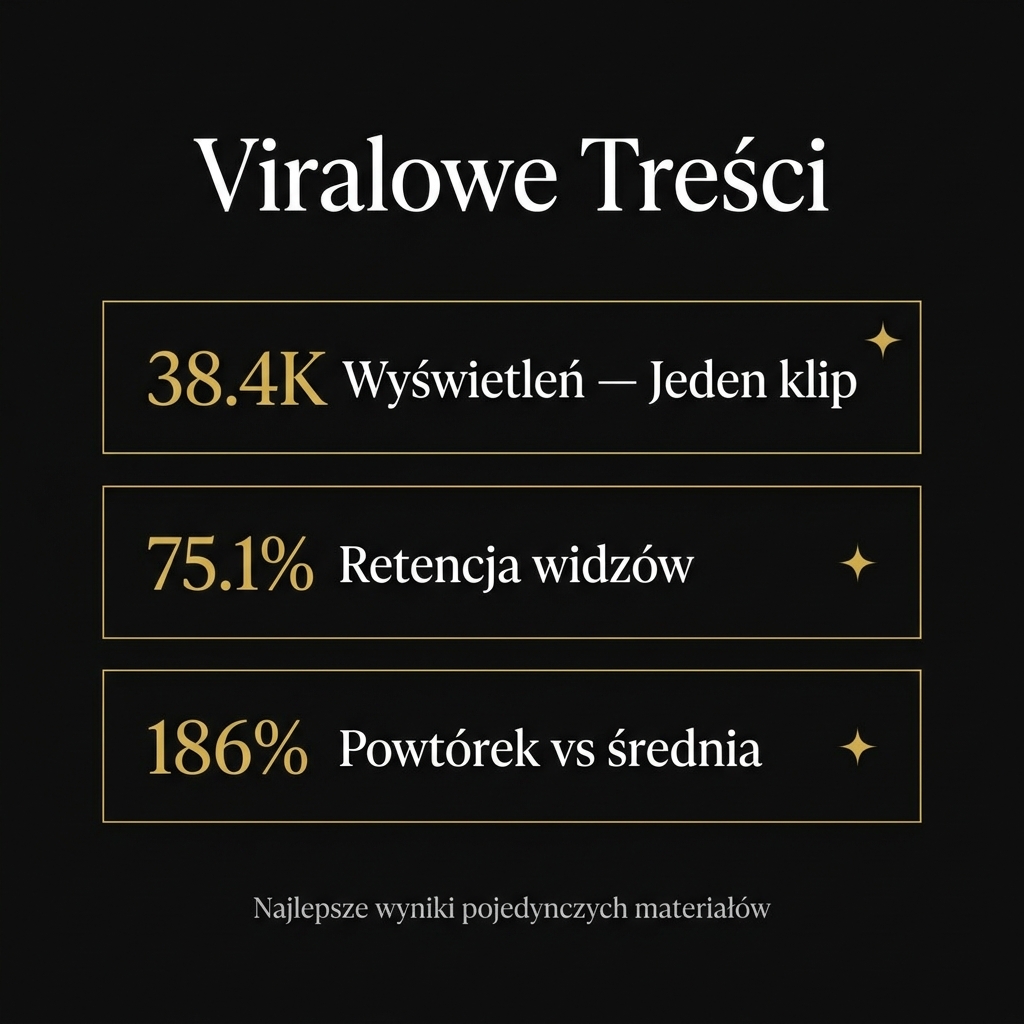 Viralowe treści — wyniki pojedynczych klipów